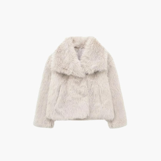 Luxurious Faux Fur Jacket - Women's Winter Elegance