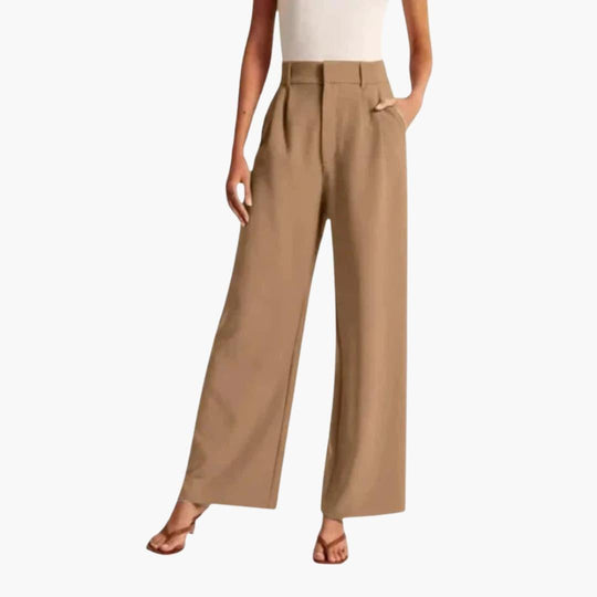 High Waist Wide-Leg Pants - Elegant & Comfortable Fit for Women