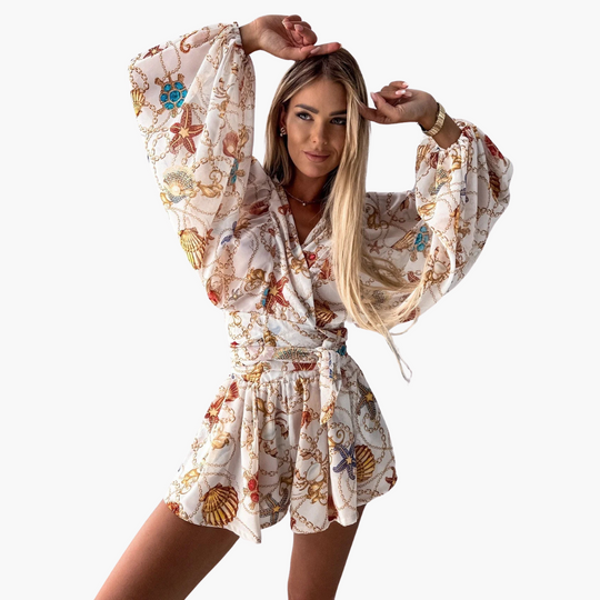 Tropical Wrap Playsuit - Lightweight Women’s Beach Outfit