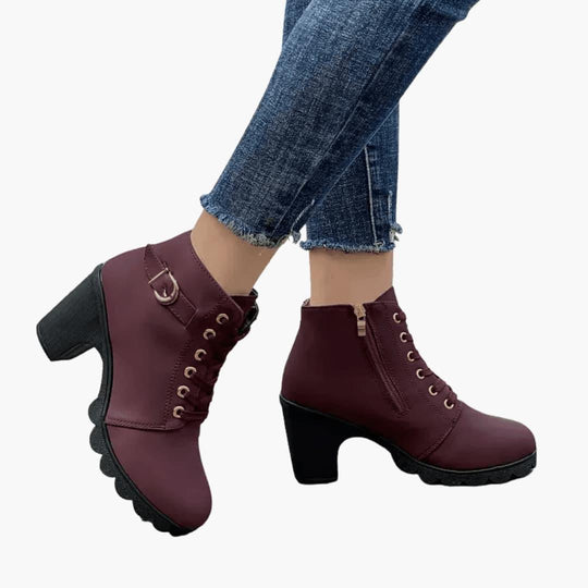 Suede Heeled Ankle Boots – Women's Stylish Winter Footwear