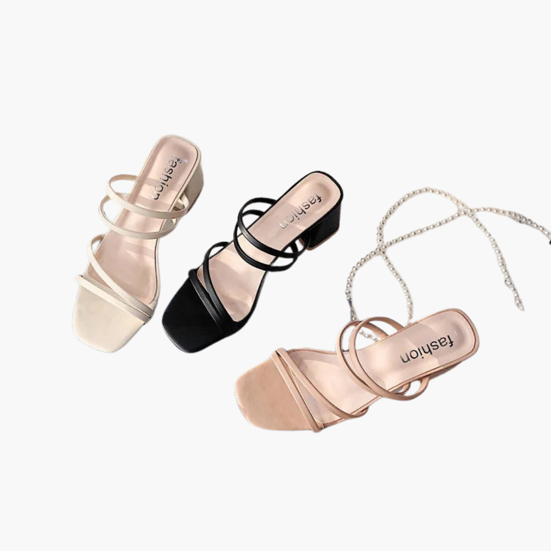 Elegant Strappy Heeled Sandals for Women - Fashionable Comfort