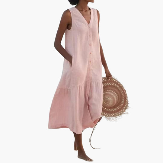 Button-Down Midi Dress for Women - Casual Summer Style - IsabellaMae