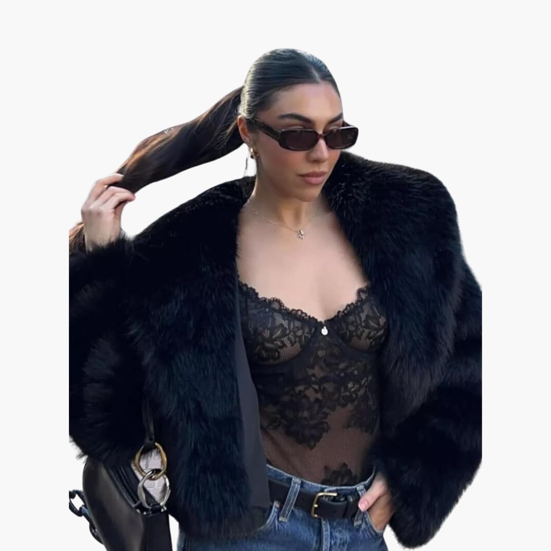 Luxurious Faux Fur Jacket - Women's Winter Elegance