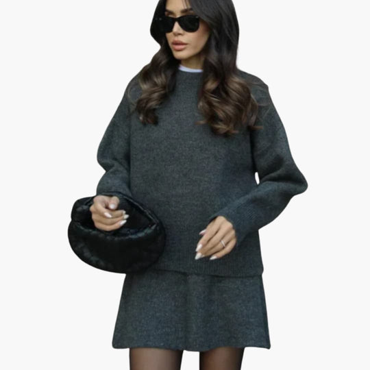 Ivy | Elegant 2-Piece Matching Sweater & Skirt Set