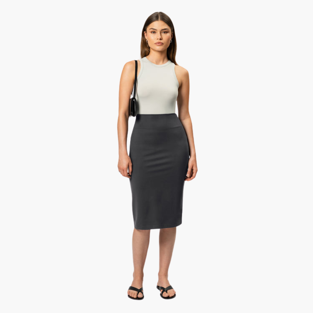 Elegant High Waist Pencil Midi Skirt for Women – Office Ready