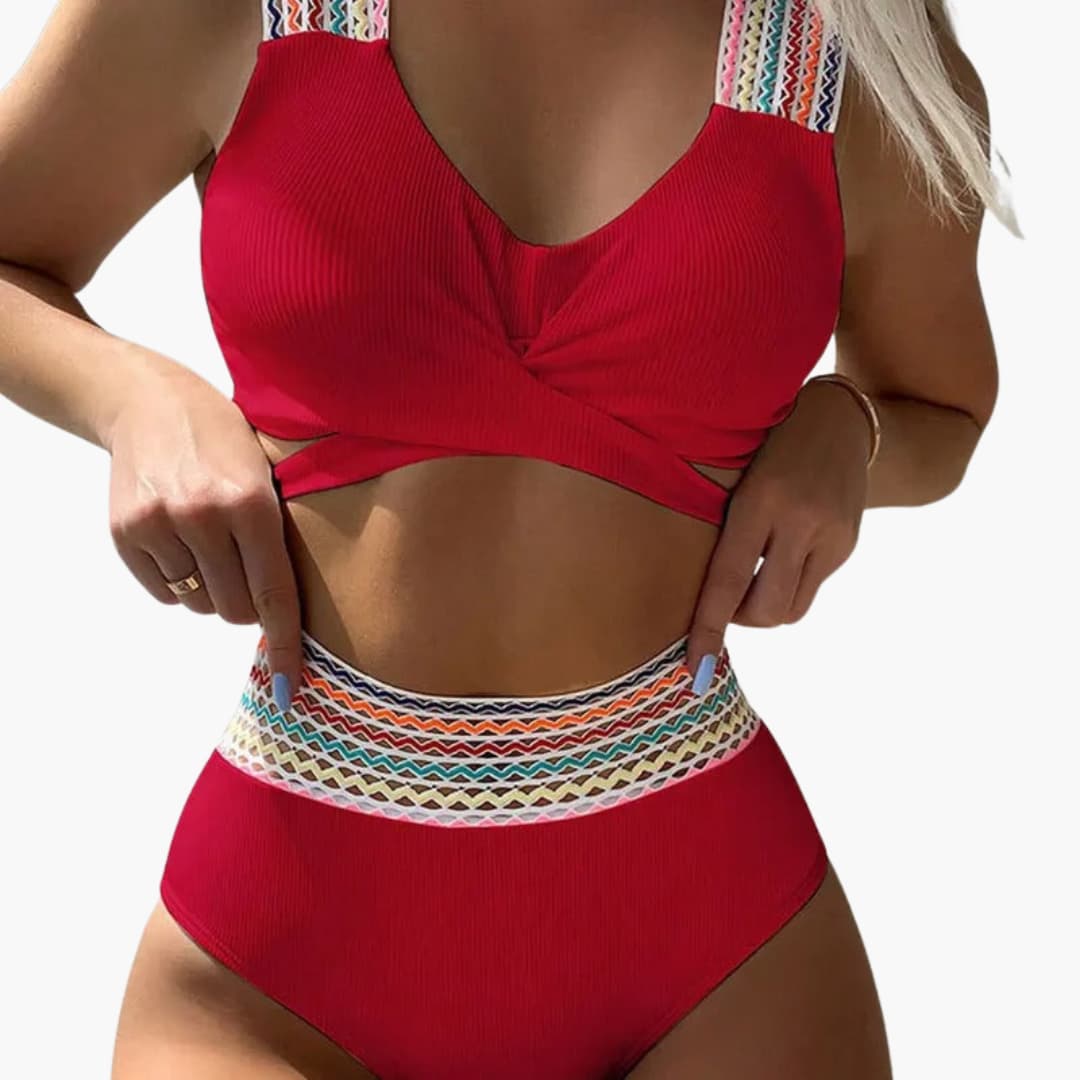 Ribbed High-Waisted Bikini - Women's Two-Piece Swimwear