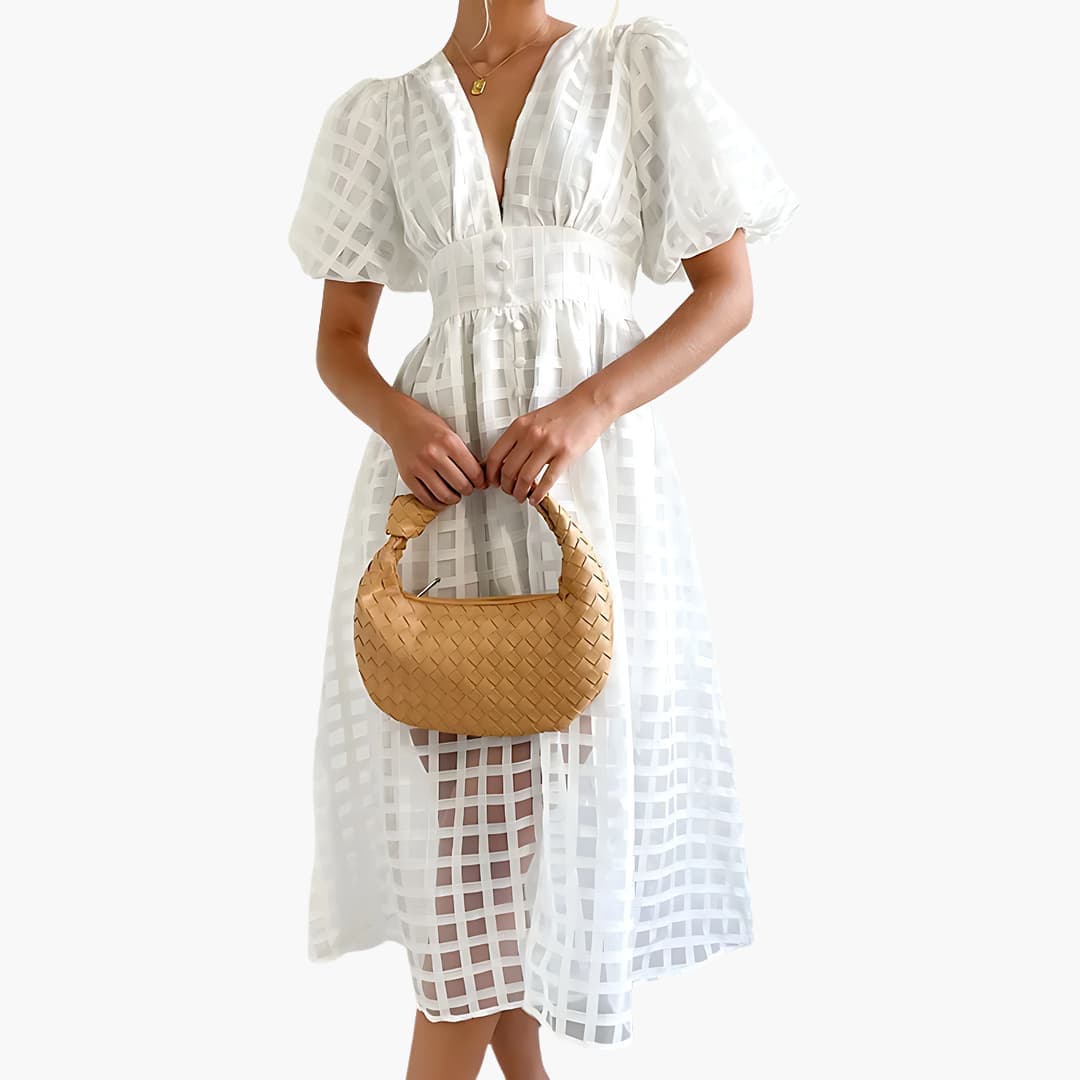Chic Summer Midi Dress - Women's Elegant Seasonal Style
