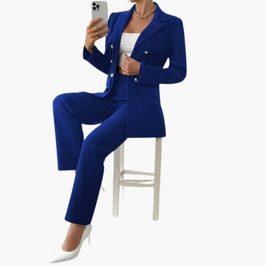 Smart Tailored Blazer Set for Women – Elegant Two-Piece Suit