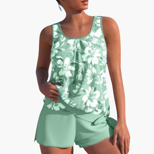 Floral Two-Piece Tankini Set for Women - Comfortable Summer