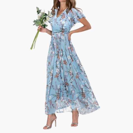 Floral Print Midi Dress for Women - Elegant & Flowing Style