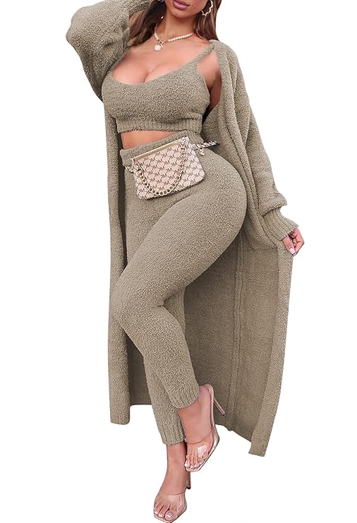 Alice - 3-Piece Cozy Lounge Set (Light Grey)