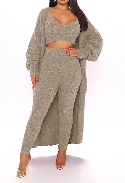 Alice - 3-Piece Cozy Lounge Set (Light Grey)