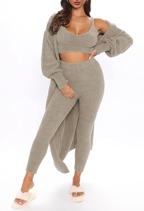 Alice - 3-Piece Cozy Lounge Set (Light Grey)