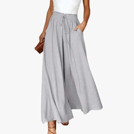 Elegant Wide-Leg Summer Trousers - Women's Lightweight Fit