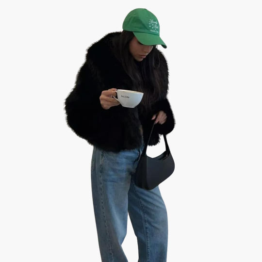 Luxurious Faux Fur Jacket - Women's Winter Elegance