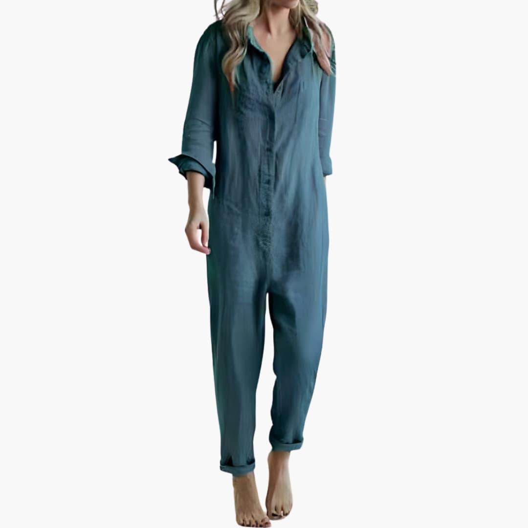Elegant Long Sleeve Jumpsuit - Women's All-Day Comfort
