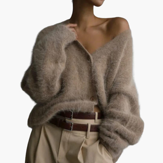 Cashmere Cardigan for Women - Soft Knit with Front Pockets - IsabellaMae