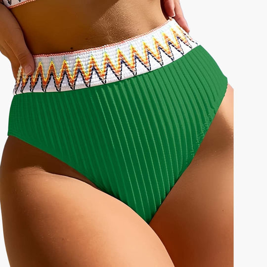 Women’s ribbed push-up bikini set with high-waisted bottom