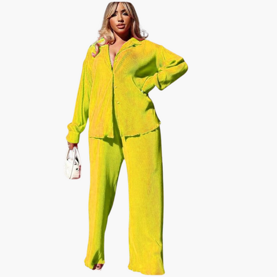 Elegant Pleated Co-ord Set - Women's Summer Outfit