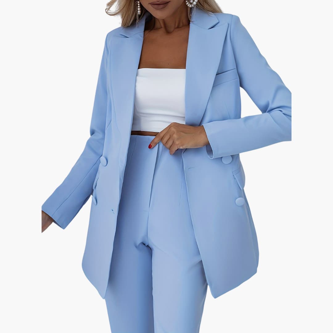 Smart Tailored Blazer Set for Women – Elegant Two-Piece Suit