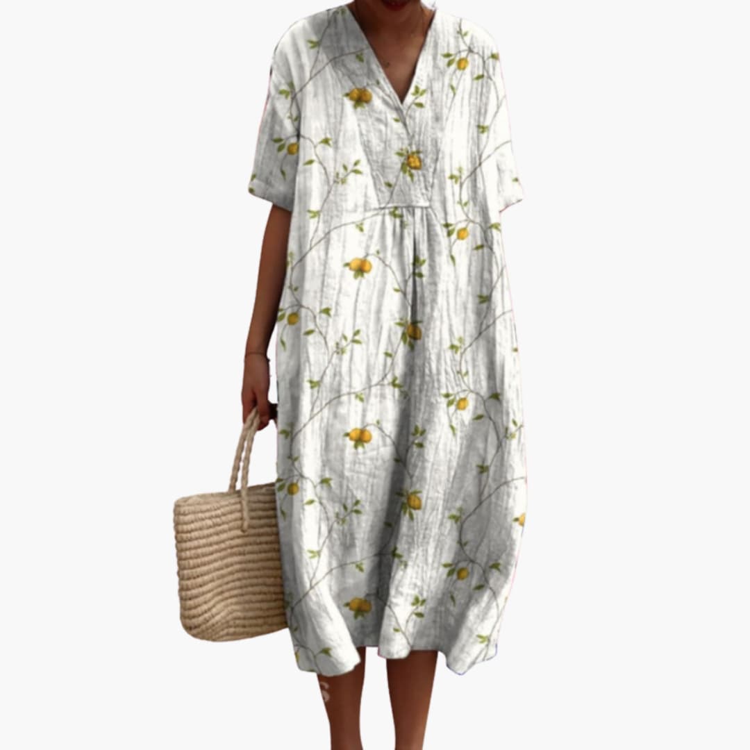Floral Summer Midi Dress - Lightweight Cotton for Women