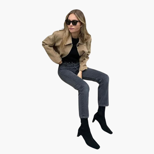 Trendy Button-Up Jacket - Women's Casual Smart Outerwear