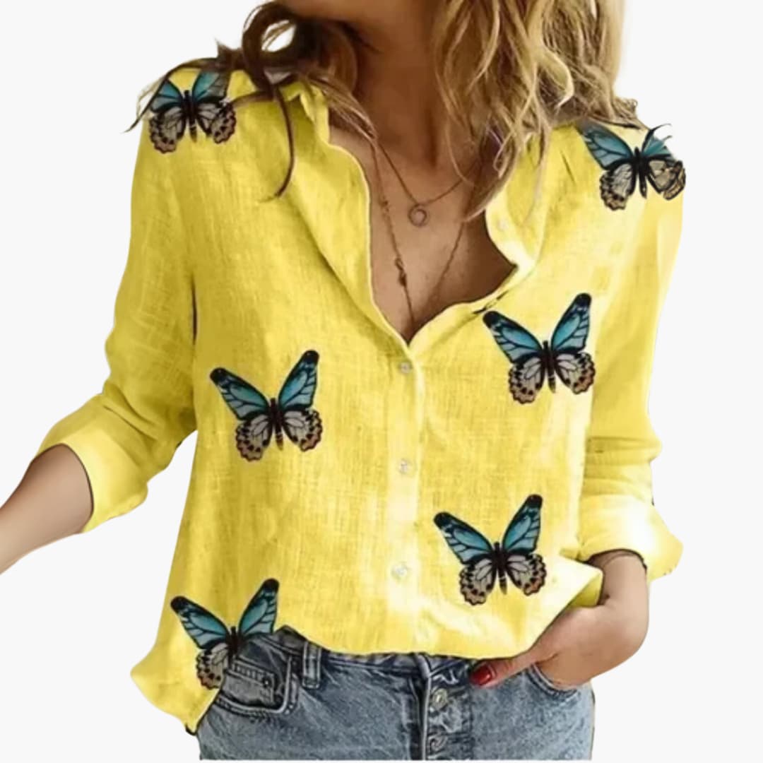 Vintage Floral Blouse - Women's Retro Style Button Shirt