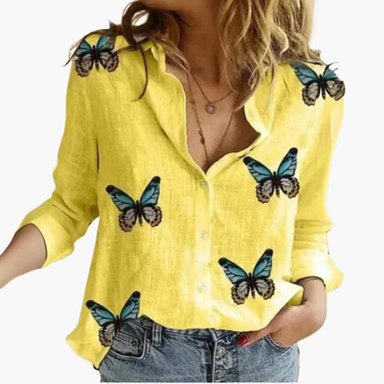 Vintage Floral Blouse - Women's Retro Style Button Shirt