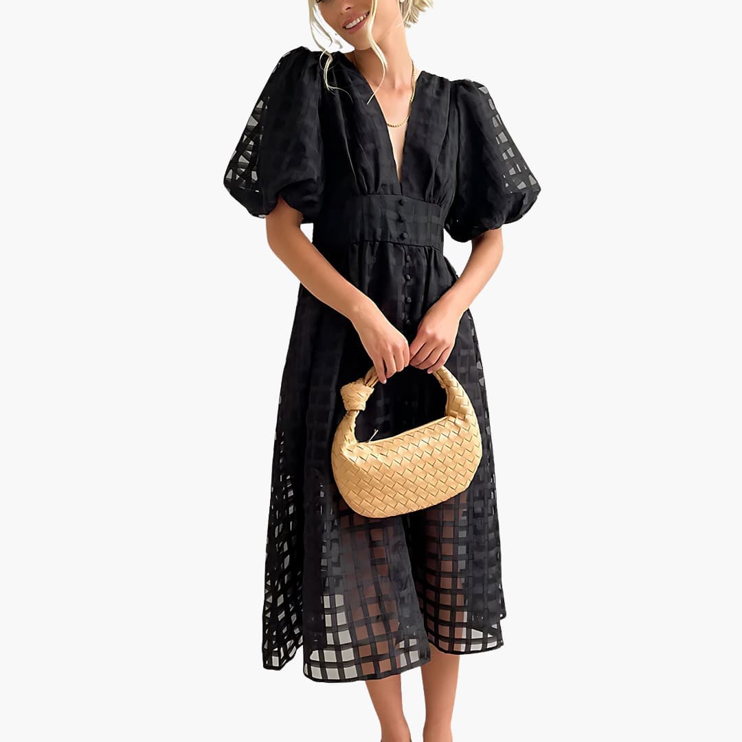 Chic Summer Midi Dress - Women's Elegant Seasonal Style