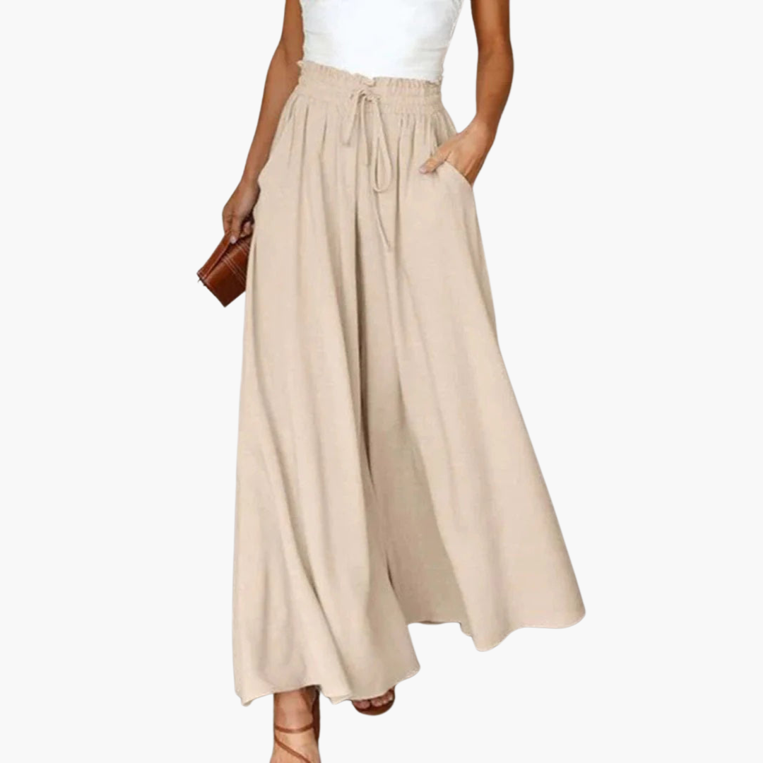 Elegant Wide-Leg Summer Trousers - Women's Lightweight Fit
