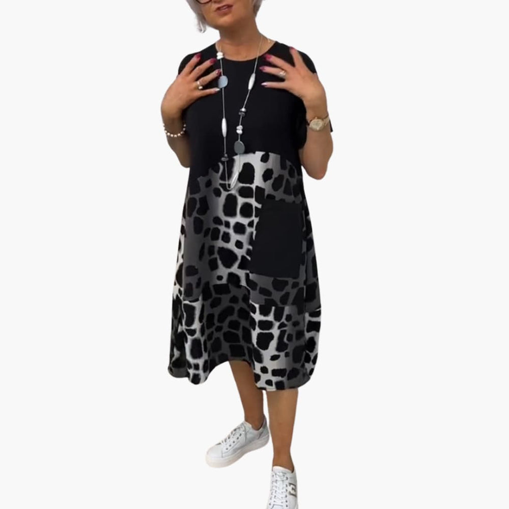 Summer Dress - Women’s Loose Casual Fit with Animal Print