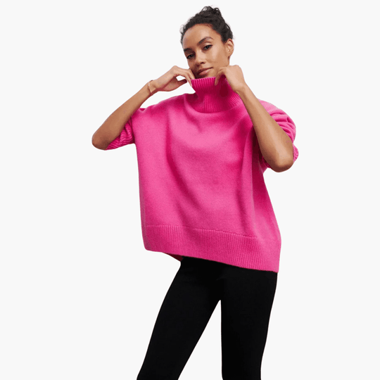 Slim Fit Turtleneck Jumper for Women - Ribbed Knit Style