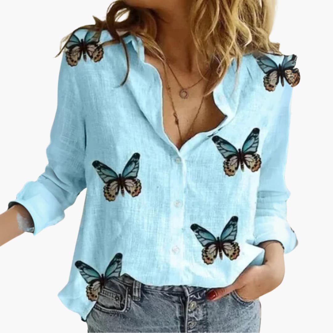 Vintage Floral Blouse - Women's Retro Style Button Shirt