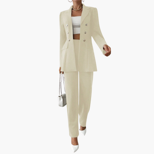 Smart Tailored Blazer Set for Women – Elegant Two-Piece Suit