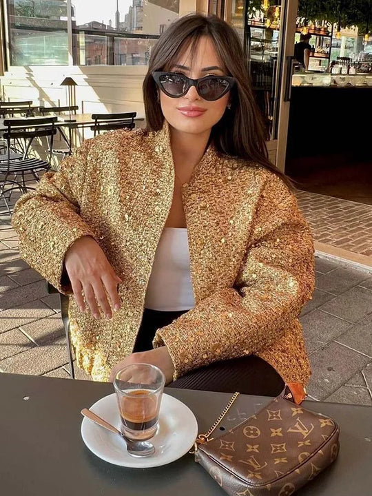 Allison | Golden Sequin Jacket