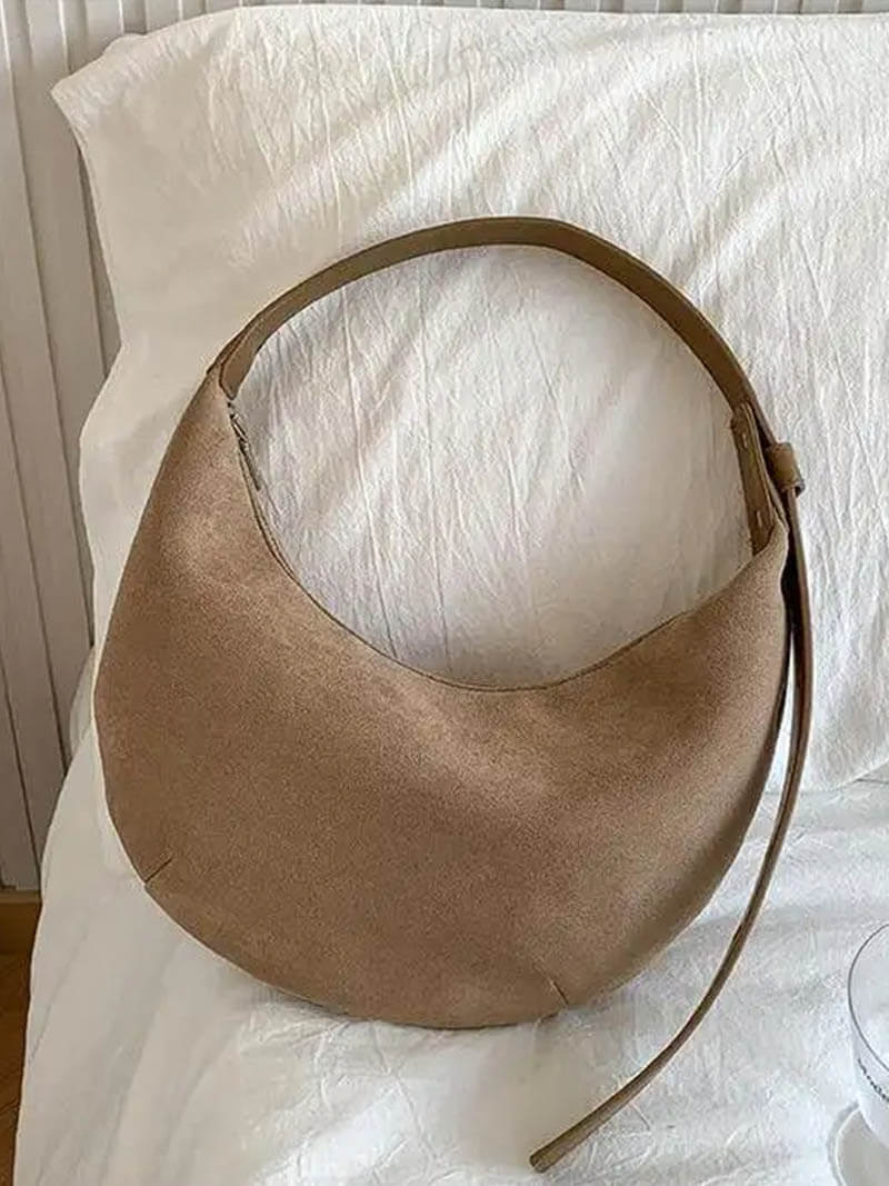 Lydia Halfmoon faux suede Bag