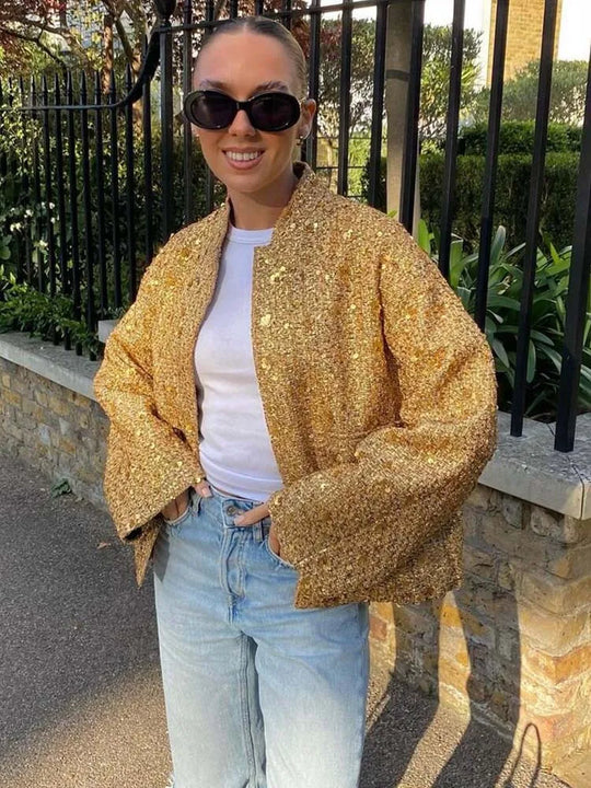 Allison | Golden Sequin Jacket