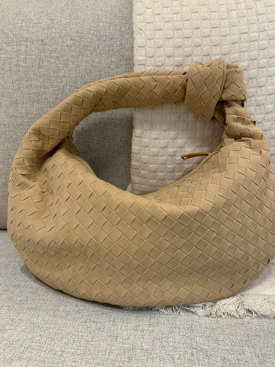 Woven bag medium suede