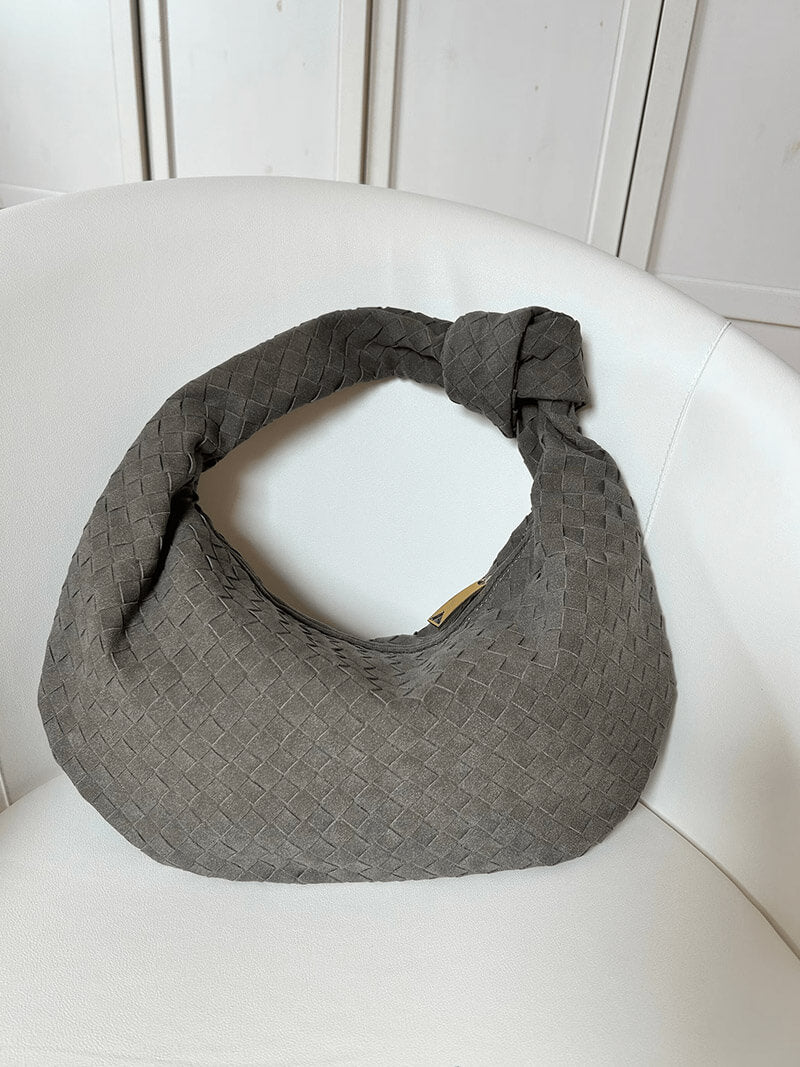 Woven bag medium suede