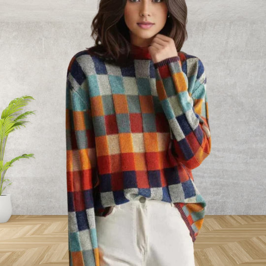 Anne - Patchwork Turtleneck