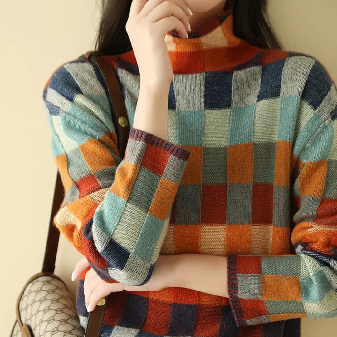 Anne - Patchwork Turtleneck