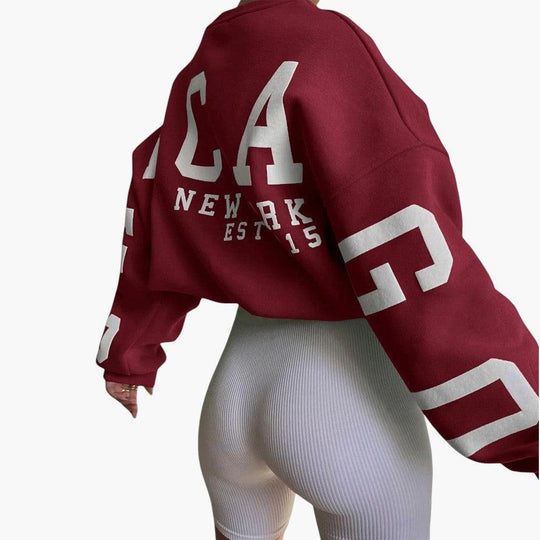 Relaxed Fit Chicago Hoodie - Graphic Pullover for Women