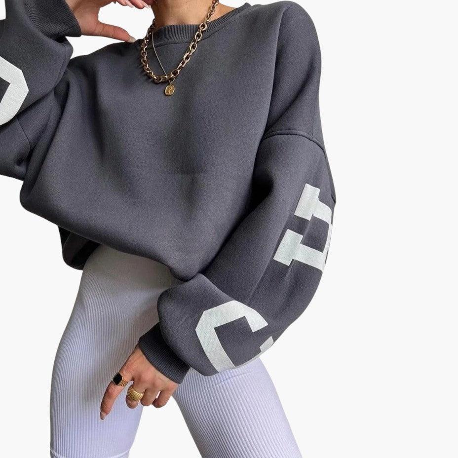 Relaxed Fit Chicago Hoodie - Graphic Pullover for Women