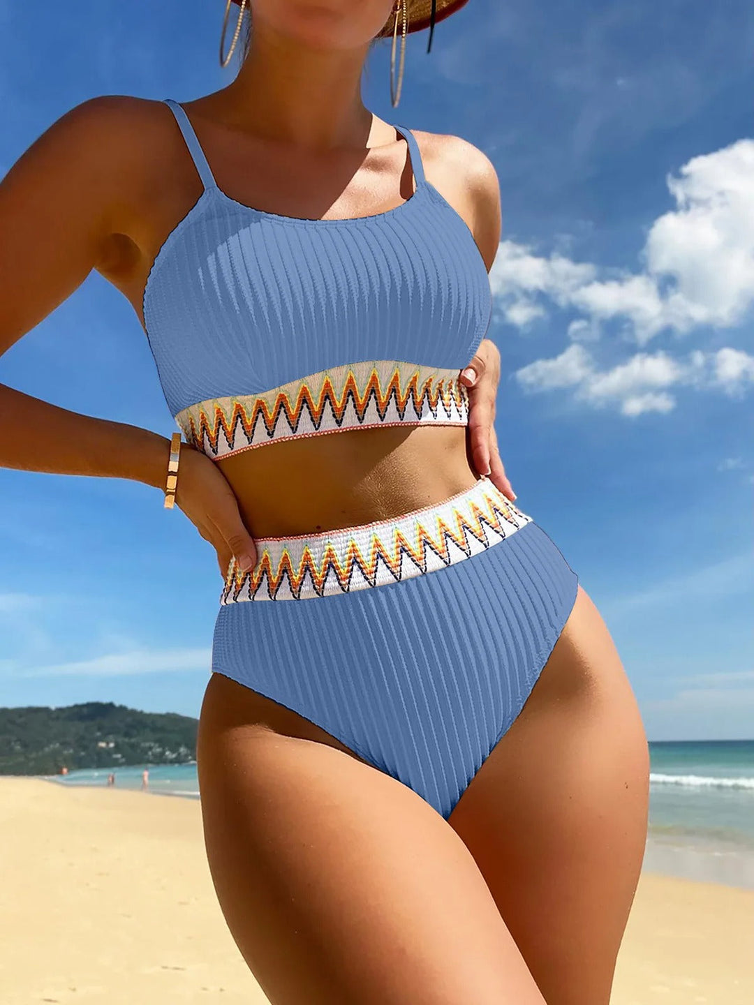 Ribbed High Waist Bikini - Women’s Flattering Swimwear Set