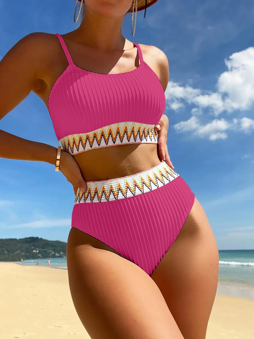 Ribbed High Waist Bikini - Women’s Flattering Swimwear Set